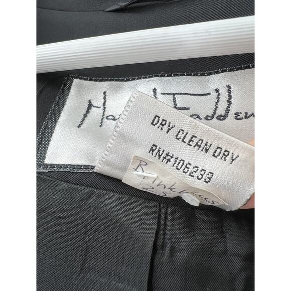 Mary McFadden Vintage Blazer Womens 12 Black Button Silver Clasp Closure Jacket - Picture 7 of 16
